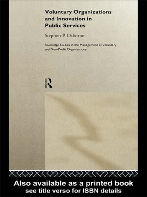 cover image of Voluntary Organizations and Innovation in Public Services